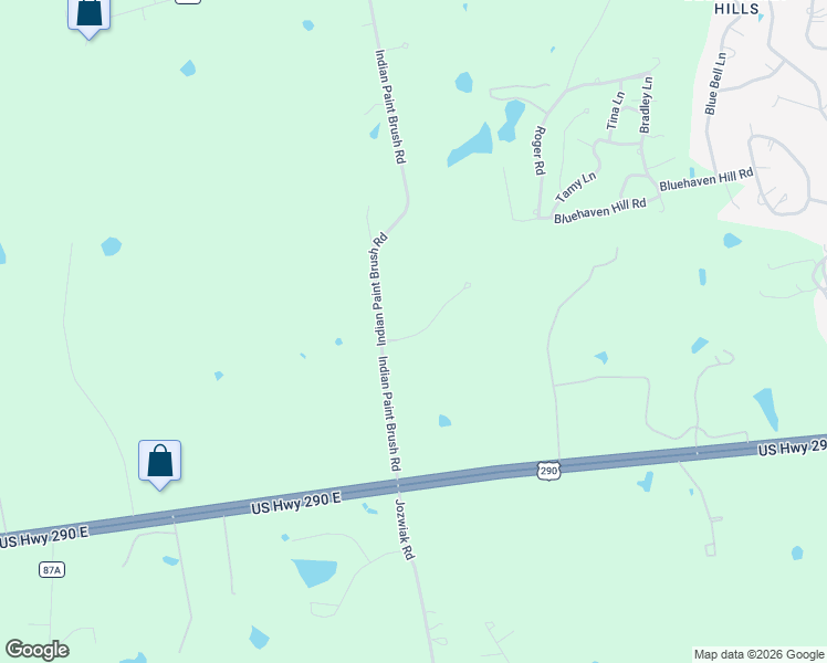 map of restaurants, bars, coffee shops, grocery stores, and more near 5355 Indian Trail Lane in Brenham