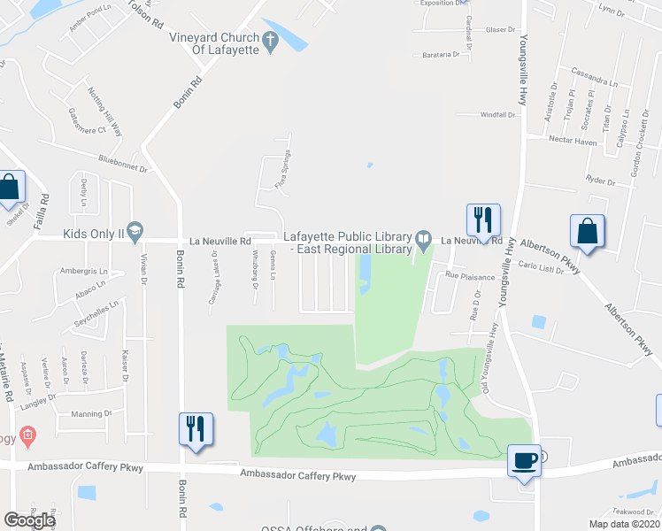 map of restaurants, bars, coffee shops, grocery stores, and more near 111 Sea Pines Drive in Youngsville