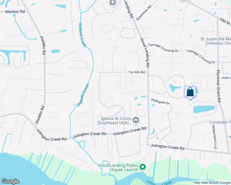 map of restaurants, bars, coffee shops, grocery stores, and more near 12463 Flemington Road in Jacksonville