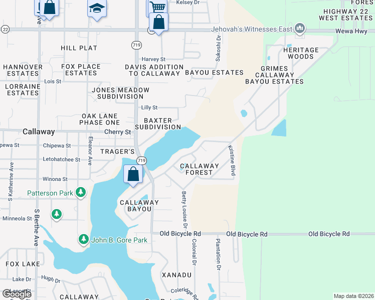 map of restaurants, bars, coffee shops, grocery stores, and more near 7581 Yellow Bluff Road in Panama City