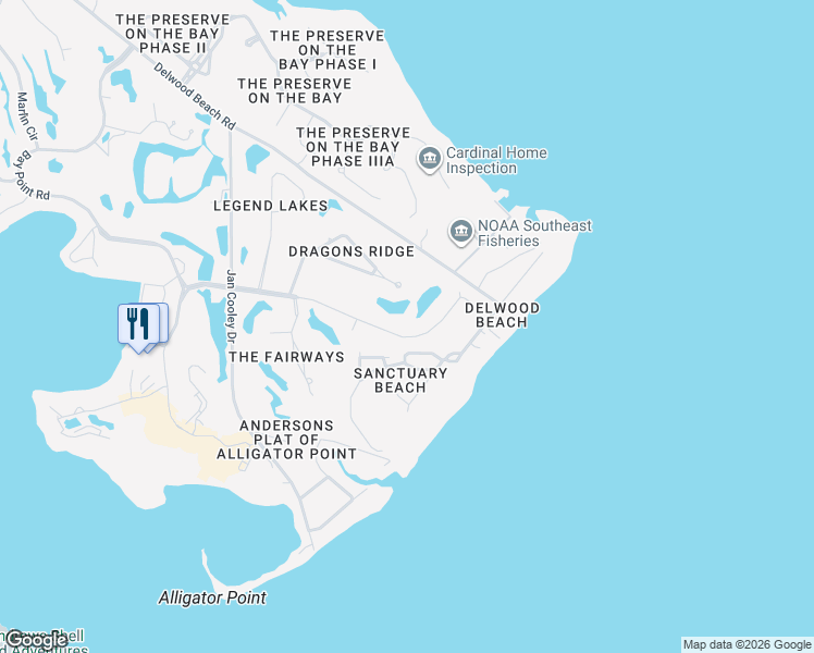 map of restaurants, bars, coffee shops, grocery stores, and more near 3400-3466 Dragon Ridge Rd in Panama City