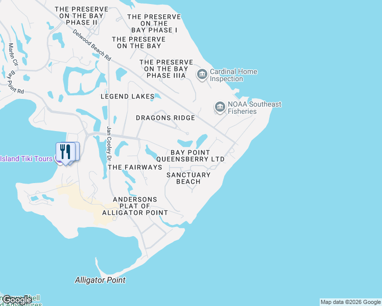 map of restaurants, bars, coffee shops, grocery stores, and more near 3400-3466 Dragon Ridge Rd in Panama City