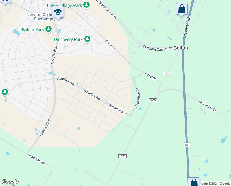 map of restaurants, bars, coffee shops, grocery stores, and more near 8624 Picnic House Path in Austin