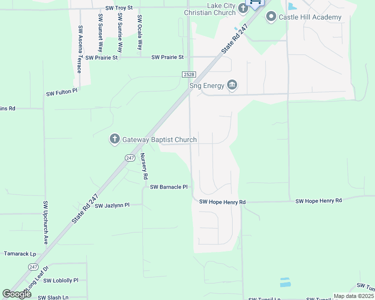 map of restaurants, bars, coffee shops, grocery stores, and more near 136 SW Crossbow Pl in Lake City