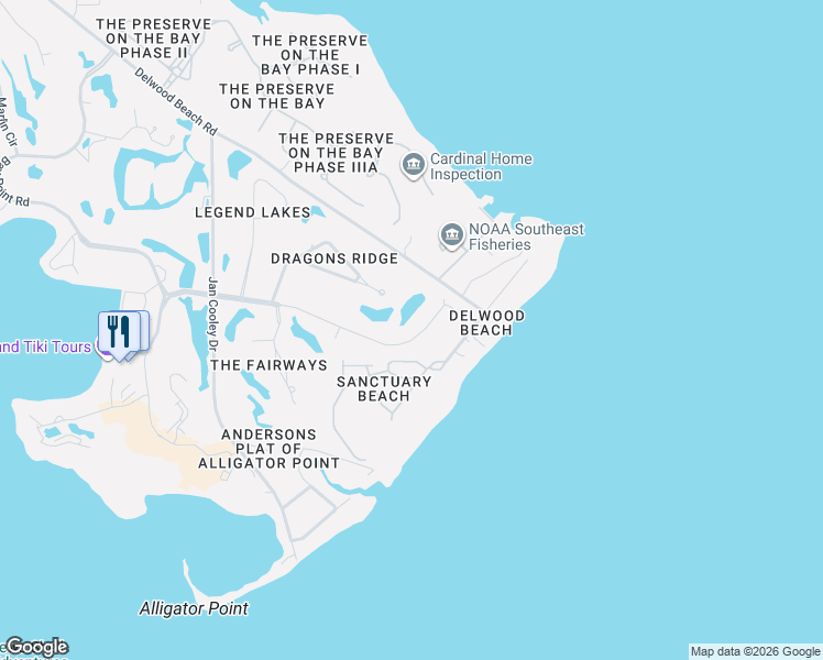 map of restaurants, bars, coffee shops, grocery stores, and more near 3400-3466 Dragon Ridge Rd in Panama City