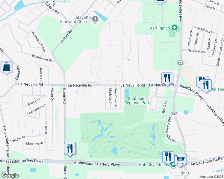 map of restaurants, bars, coffee shops, grocery stores, and more near 105 Marietta Drive in Youngsville