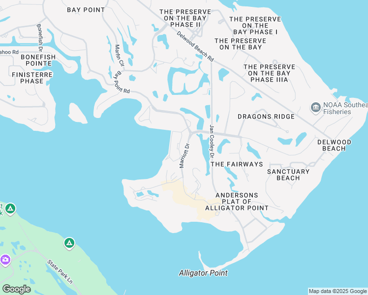 map of restaurants, bars, coffee shops, grocery stores, and more near Hatteras Lane in Panama City