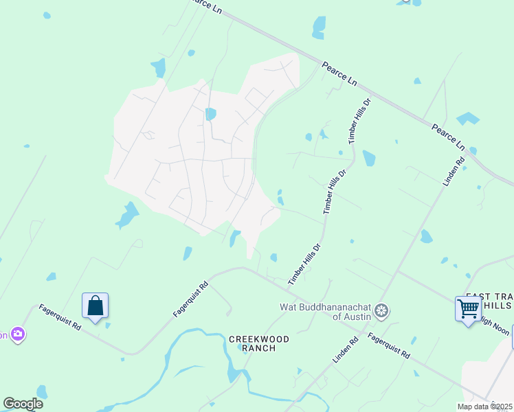 map of restaurants, bars, coffee shops, grocery stores, and more near 15701 Panorama Court in Del Valle