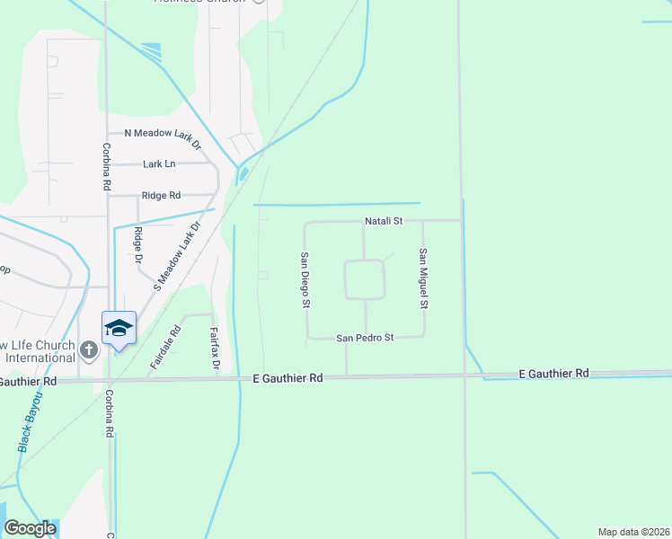 map of restaurants, bars, coffee shops, grocery stores, and more near 3924 Laredo Circle in Lake Charles