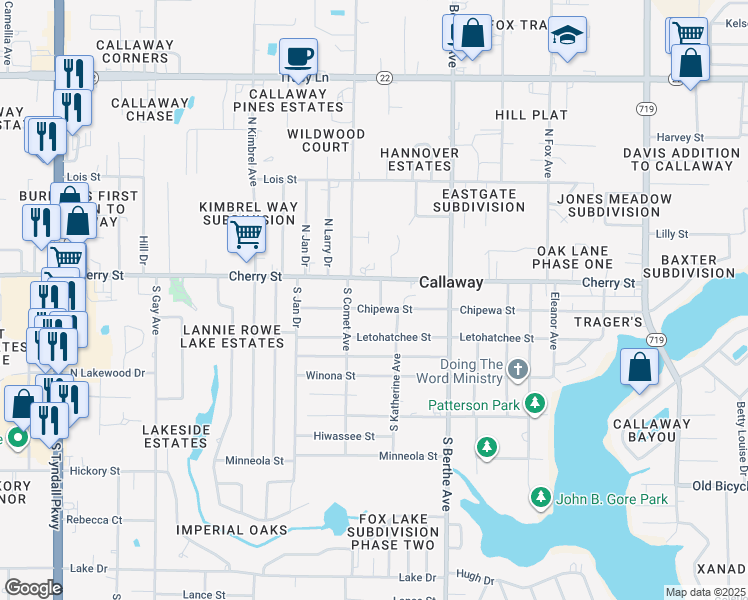 map of restaurants, bars, coffee shops, grocery stores, and more near 141 South Comet Avenue in Panama City