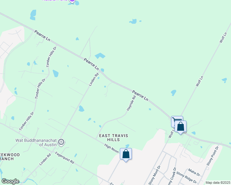 map of restaurants, bars, coffee shops, grocery stores, and more near 16601 Pearce Lane in Del Valle