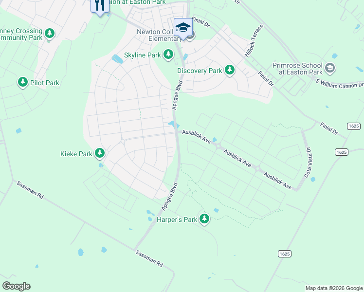 map of restaurants, bars, coffee shops, grocery stores, and more near 8013 Colton-Bluff Springs Road in Austin
