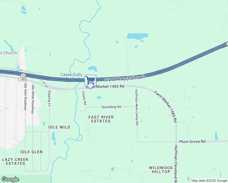 map of restaurants, bars, coffee shops, grocery stores, and more near 32075 Farm to Market 1485 in New Caney