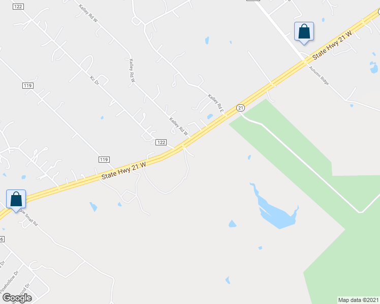 map of restaurants, bars, coffee shops, grocery stores, and more near 985 Texas 21 in Bastrop