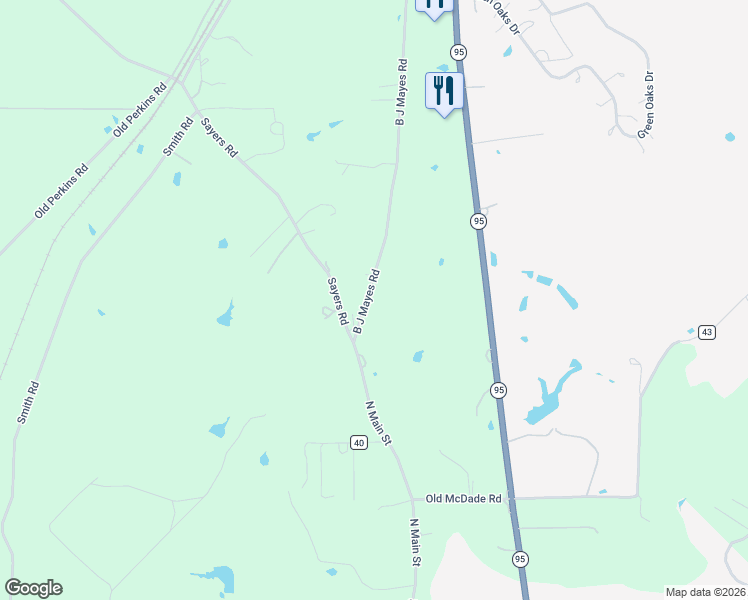map of restaurants, bars, coffee shops, grocery stores, and more near 126 B J Mayes Road in Bastrop
