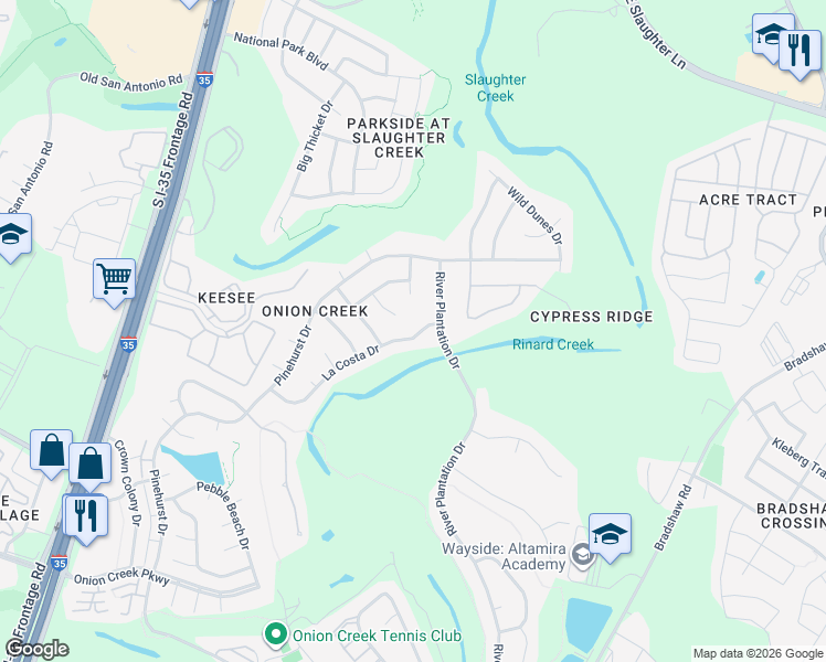 map of restaurants, bars, coffee shops, grocery stores, and more near 2506 Braemar Cove in Austin