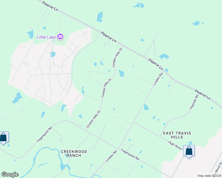 map of restaurants, bars, coffee shops, grocery stores, and more near 7707 Timber Hills Drive in Del Valle