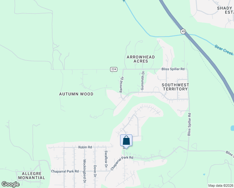 map of restaurants, bars, coffee shops, grocery stores, and more near 13402 Ramrod Drive in Manchaca