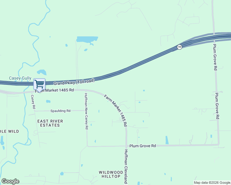 map of restaurants, bars, coffee shops, grocery stores, and more near 31910 Farm to Market 1485 in New Caney
