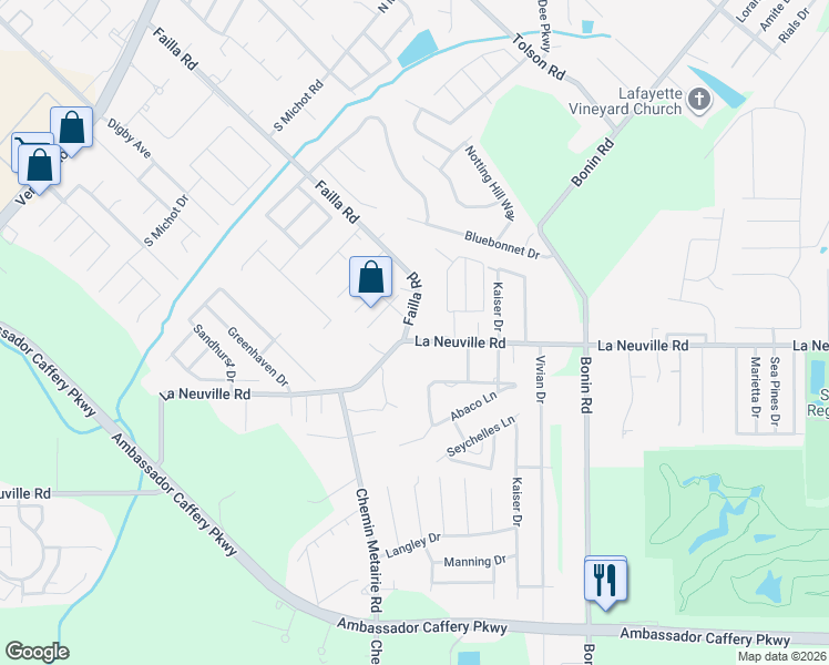 map of restaurants, bars, coffee shops, grocery stores, and more near 455 Failla Road in Lafayette
