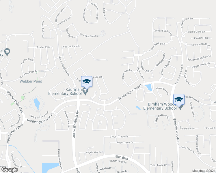 map of restaurants, bars, coffee shops, grocery stores, and more near 31210 Trinity Park Lane in Spring