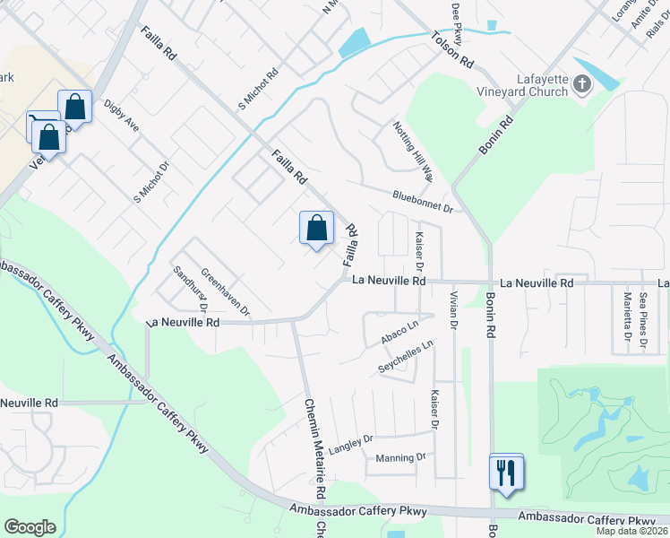 map of restaurants, bars, coffee shops, grocery stores, and more near 455 Failla Road in Lafayette