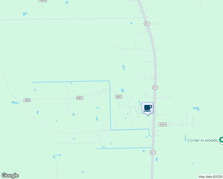 map of restaurants, bars, coffee shops, grocery stores, and more near 444 County Road 685 in Dayton