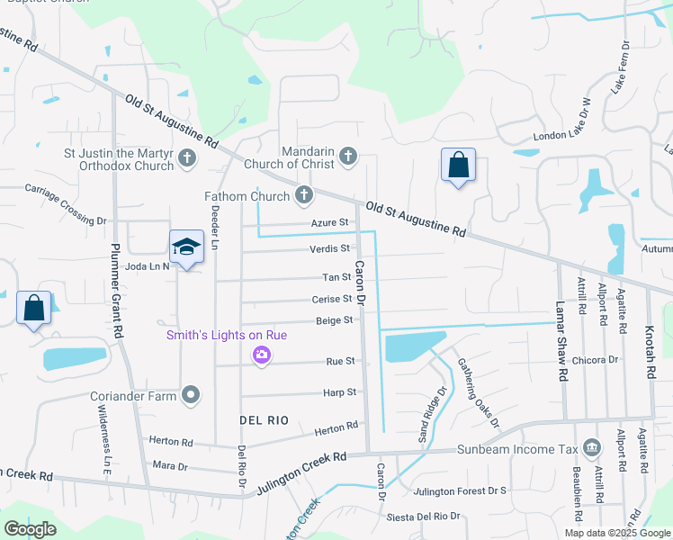 map of restaurants, bars, coffee shops, grocery stores, and more near 5043 Tan Street in Jacksonville