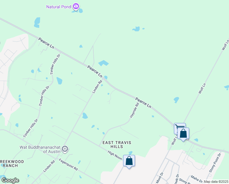 map of restaurants, bars, coffee shops, grocery stores, and more near 16601 Pearce Lane in Travis County