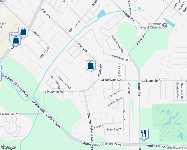 map of restaurants, bars, coffee shops, grocery stores, and more near 217-219 Shekel Drive in Lafayette