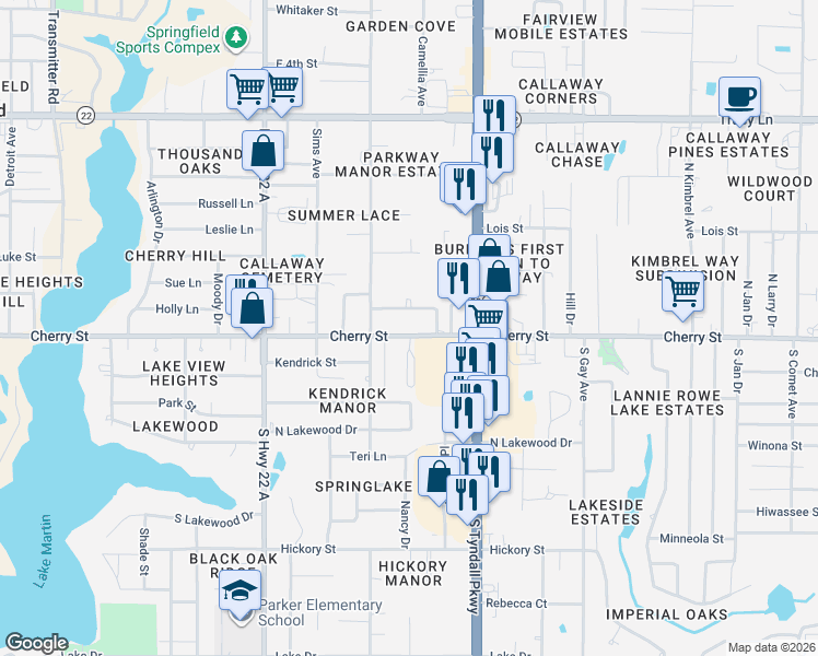map of restaurants, bars, coffee shops, grocery stores, and more near 102 Indian Summer Road in Panama City