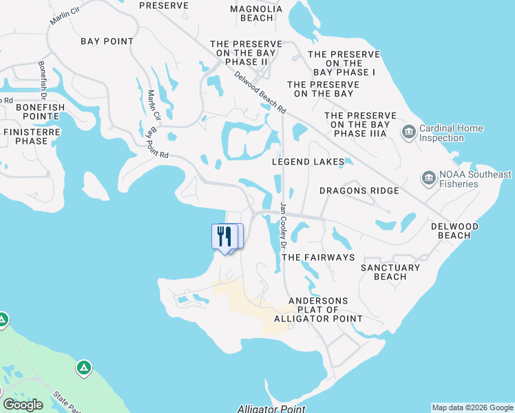 map of restaurants, bars, coffee shops, grocery stores, and more near 3901-3975 Marriott Drive in Panama City