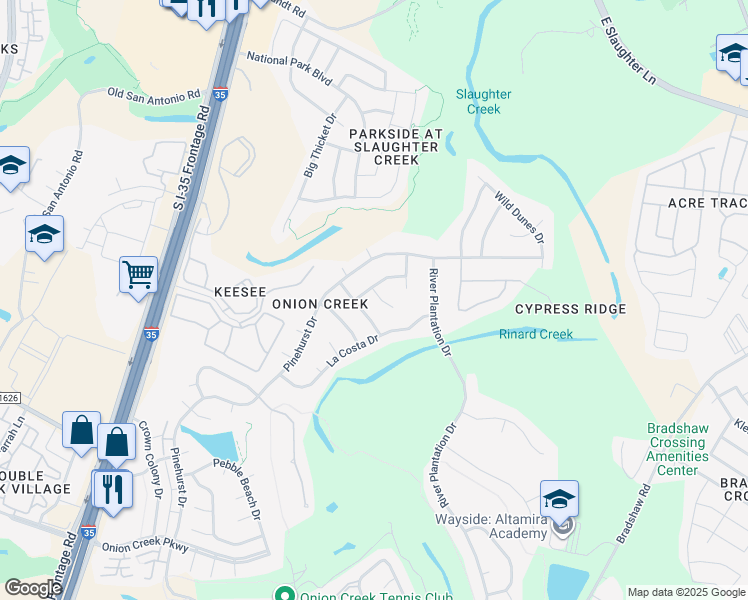 map of restaurants, bars, coffee shops, grocery stores, and more near 2403 Braemar Cove in Austin