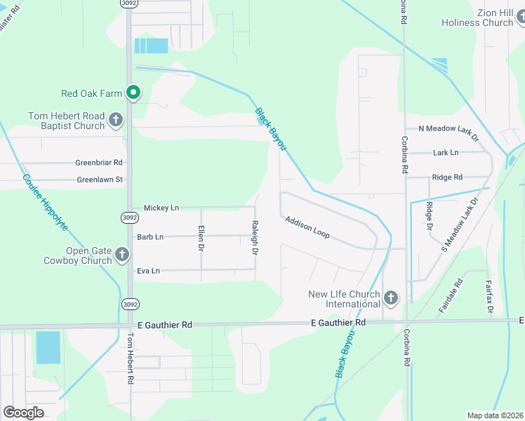 map of restaurants, bars, coffee shops, grocery stores, and more near 2825 Addison Loop in Lake Charles