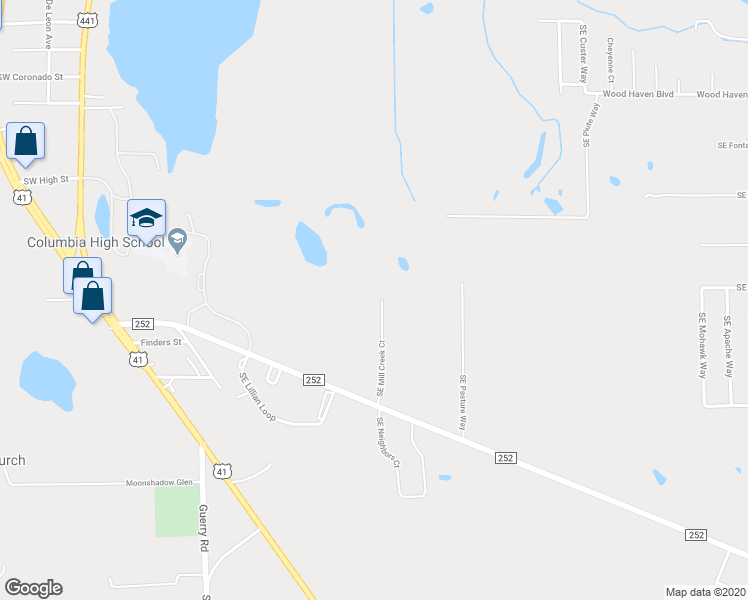 map of restaurants, bars, coffee shops, grocery stores, and more near 370 Southeast Mill Creek Court in Lake City