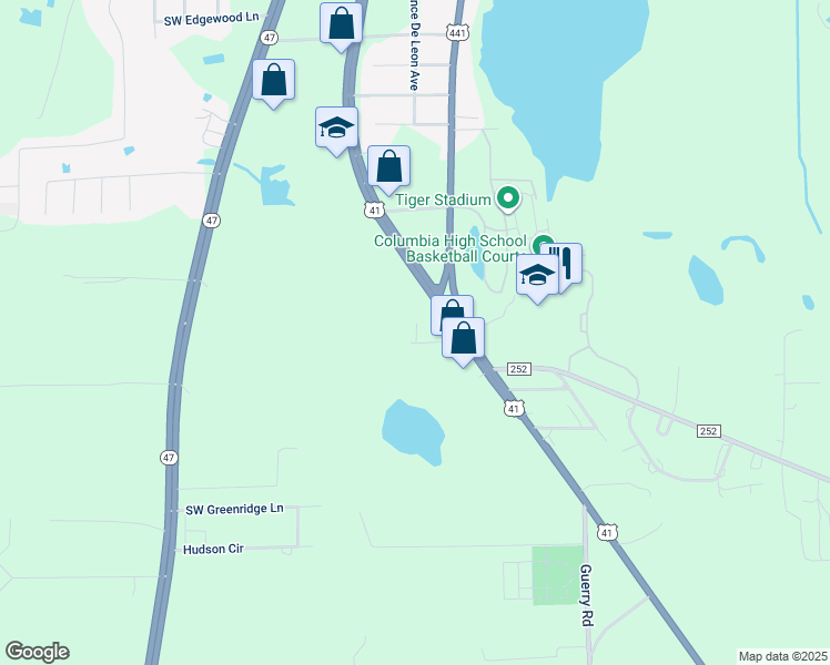 map of restaurants, bars, coffee shops, grocery stores, and more near 2860 U.S. 41 in Lake City