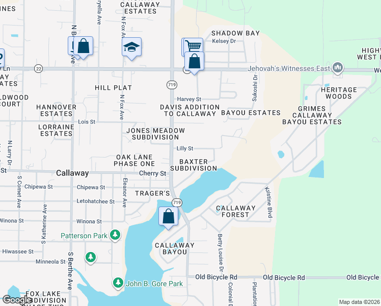 map of restaurants, bars, coffee shops, grocery stores, and more near 7432 Lilly Street in Panama City