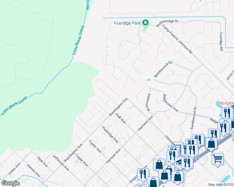 map of restaurants, bars, coffee shops, grocery stores, and more near 3026 Hickory Glen Drive in Orange Park