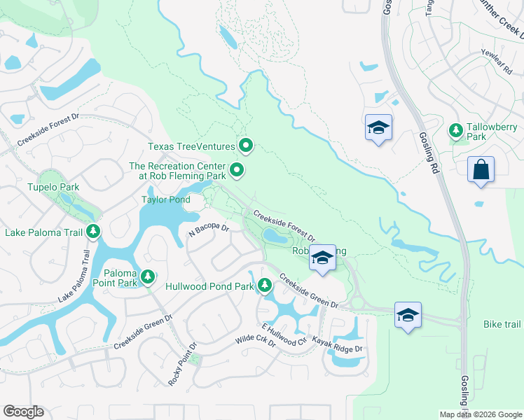map of restaurants, bars, coffee shops, grocery stores, and more near 87 Aventura Place in Spring