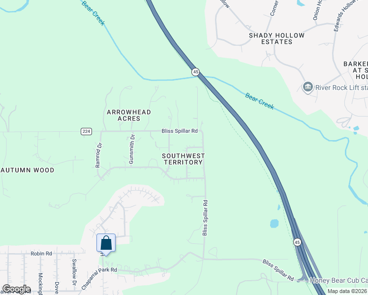 map of restaurants, bars, coffee shops, grocery stores, and more near 13110 Fencerail Road in Manchaca