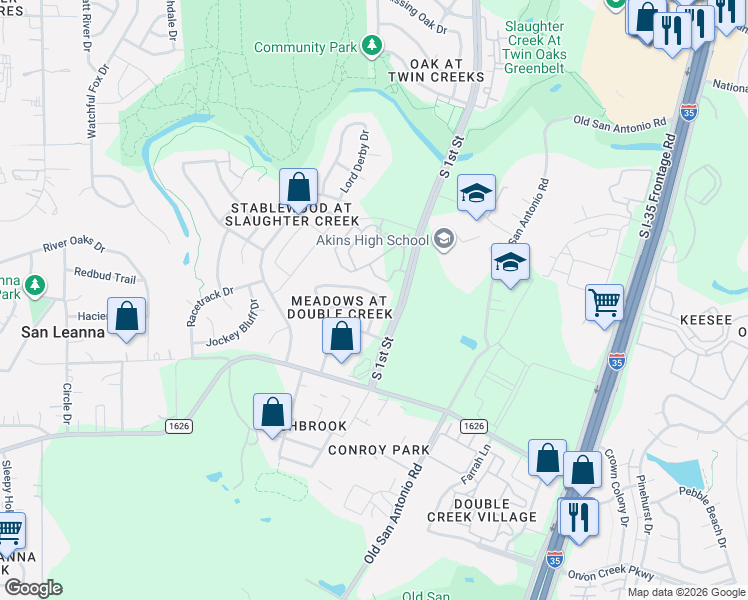 map of restaurants, bars, coffee shops, grocery stores, and more near 10713 Desert Willow Loop in Austin