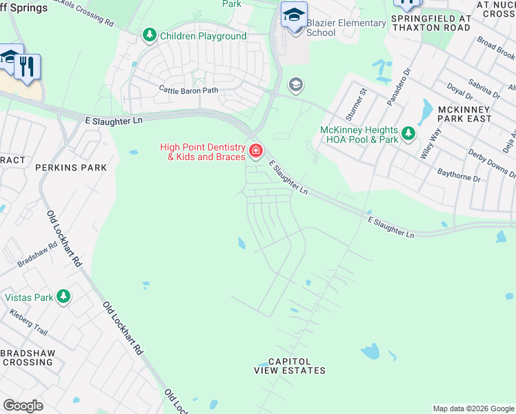 map of restaurants, bars, coffee shops, grocery stores, and more near 9308 Capitol View Dr in Austin