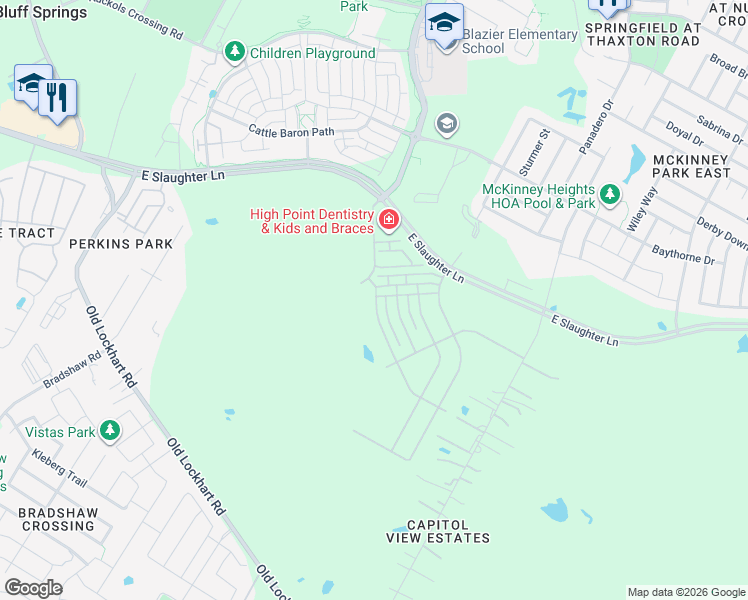 map of restaurants, bars, coffee shops, grocery stores, and more near 9308 Capitol View Dr in Austin
