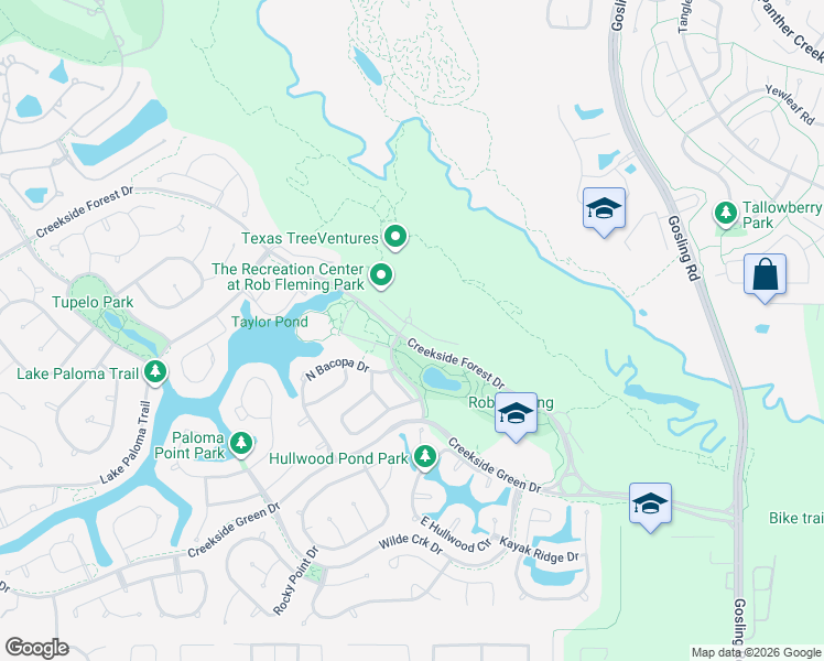 map of restaurants, bars, coffee shops, grocery stores, and more near 87 Aventura Place in Spring