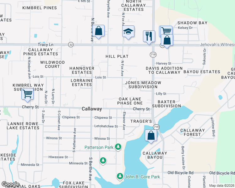 map of restaurants, bars, coffee shops, grocery stores, and more near 135 North Fox Avenue in Panama City