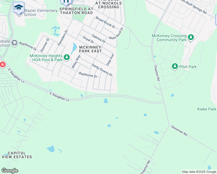 map of restaurants, bars, coffee shops, grocery stores, and more near 7417 Derby Downs Drive in Austin