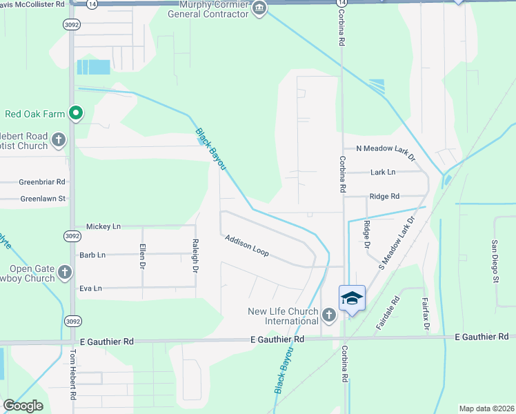 map of restaurants, bars, coffee shops, grocery stores, and more near 2898 Flora Rd in Lake Charles