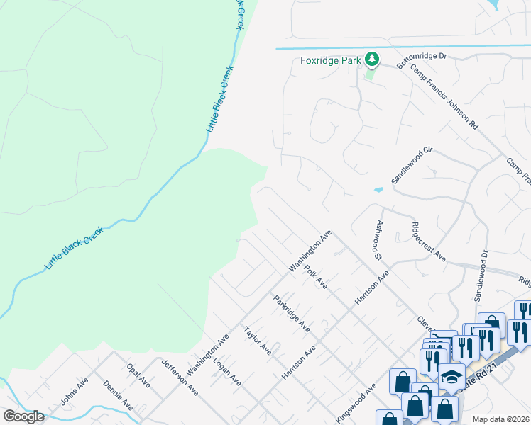 map of restaurants, bars, coffee shops, grocery stores, and more near 3265 Woodglen Drive in Orange Park