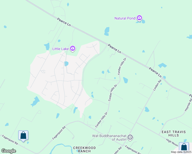 map of restaurants, bars, coffee shops, grocery stores, and more near 15700 Forest Glen Cove in Del Valle