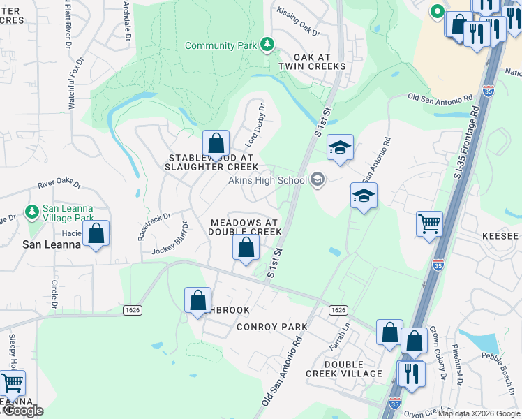 map of restaurants, bars, coffee shops, grocery stores, and more near 10713 Desert Willow Loop in Austin